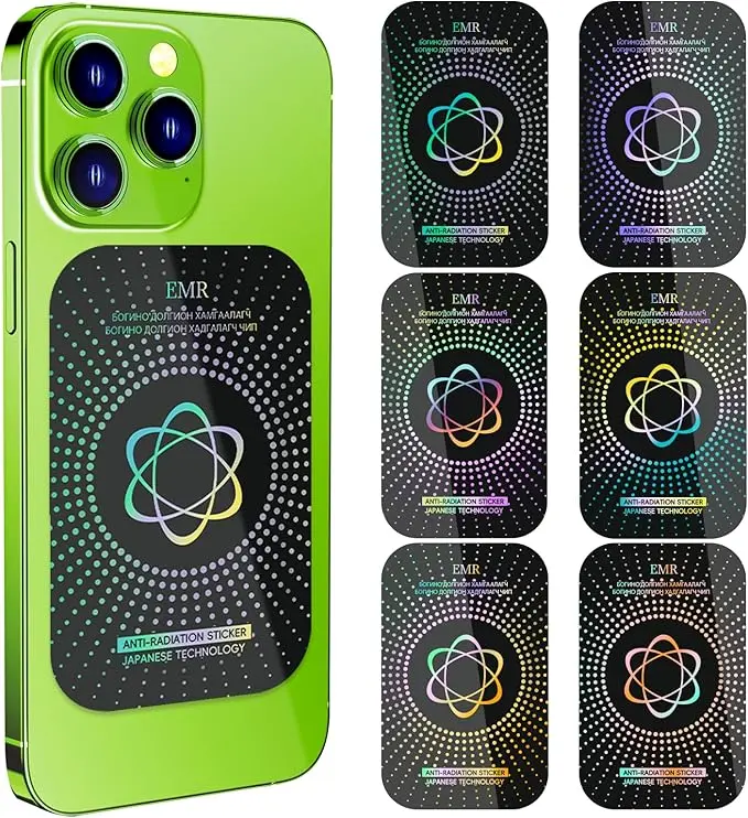 6 Pcs EMF Protection Anti-Radiation Quantum Shield for Phone, Airpods, Fridge, and Laptop, Protection Stickers for Cell/Smart Phones, Laptops, Tablets, TV, Monitors , Effective Protector Blockers Equipment Stickers3.82 * 2.35 inches