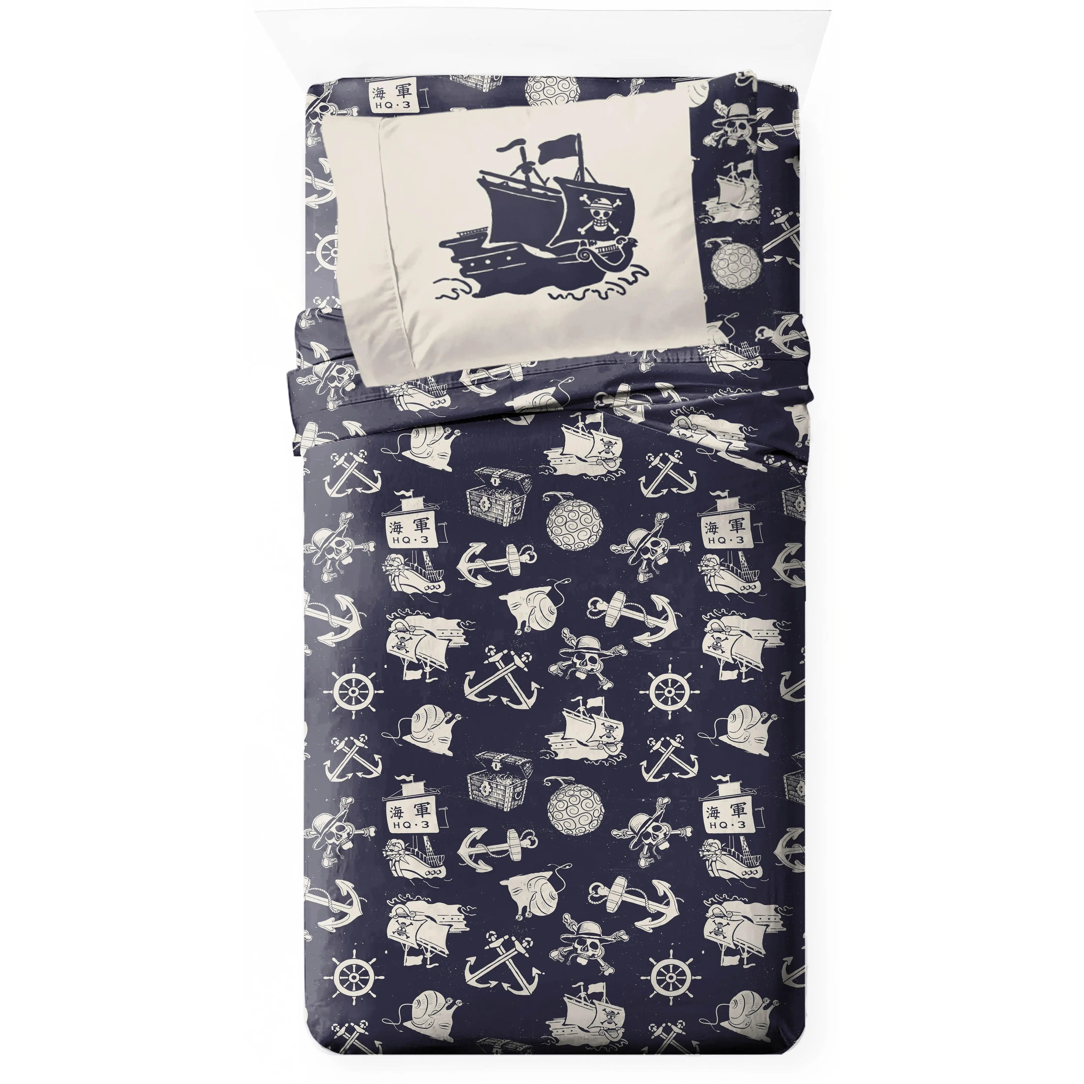 Jay Franco Official Netflix One Piece Skull and Bones Sheet Set