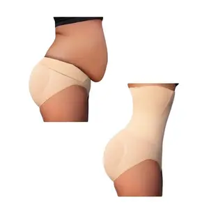 Shapewear High Waist Body Shaper for Women - Flat Belly Control, faja Solid Nylon Compression, Yellow Fabric, Abdominal Binder Sexy Tummy Tuck Garment  Knitting Comfort Light Beige body shapewear faja corset shapewear women belt waist cincher Womenswear
