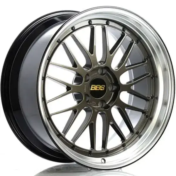 BBS LM462SNB-BKD 21x10.5 +10 Selenite Bronze Diamond Cut Machined Lip Forged Two Piece Mesh Wheel
