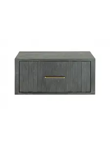 212 MAIN 12 in. Gray Low Solid Wood Nightstand with Drawers - Model 491589, Modern Indoor Furniture, Drawer-Equipped, Contemporary, Accessible Bedroom Side Table, Drawer-Equipped Bedside Tables