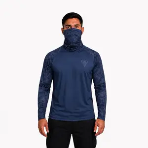UNISEX DRY FIT LONG SLEEVE WITH MASK INCLUDED - NAVY BLUE