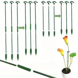 12 Pcs Plant Support Stakes Adjustable Height, Indoor Outdoor Garden Obelisk Trellis for Climbing Plants, Balcony Flower Vines Stand, Garden Supplies