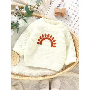 [Warm Sweater] Warm European Style Casual Knit Towel Sweater for Boys, Girls |     6 Months-3 Years Old, Autumn and Winter, Round Neck Pullover with Pockets