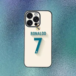 Football C-CR7Phone Case For IPhone 17 16 15 14 13 12 11 Pro Max Plus Mini Black Frosted Soft Shell Funda