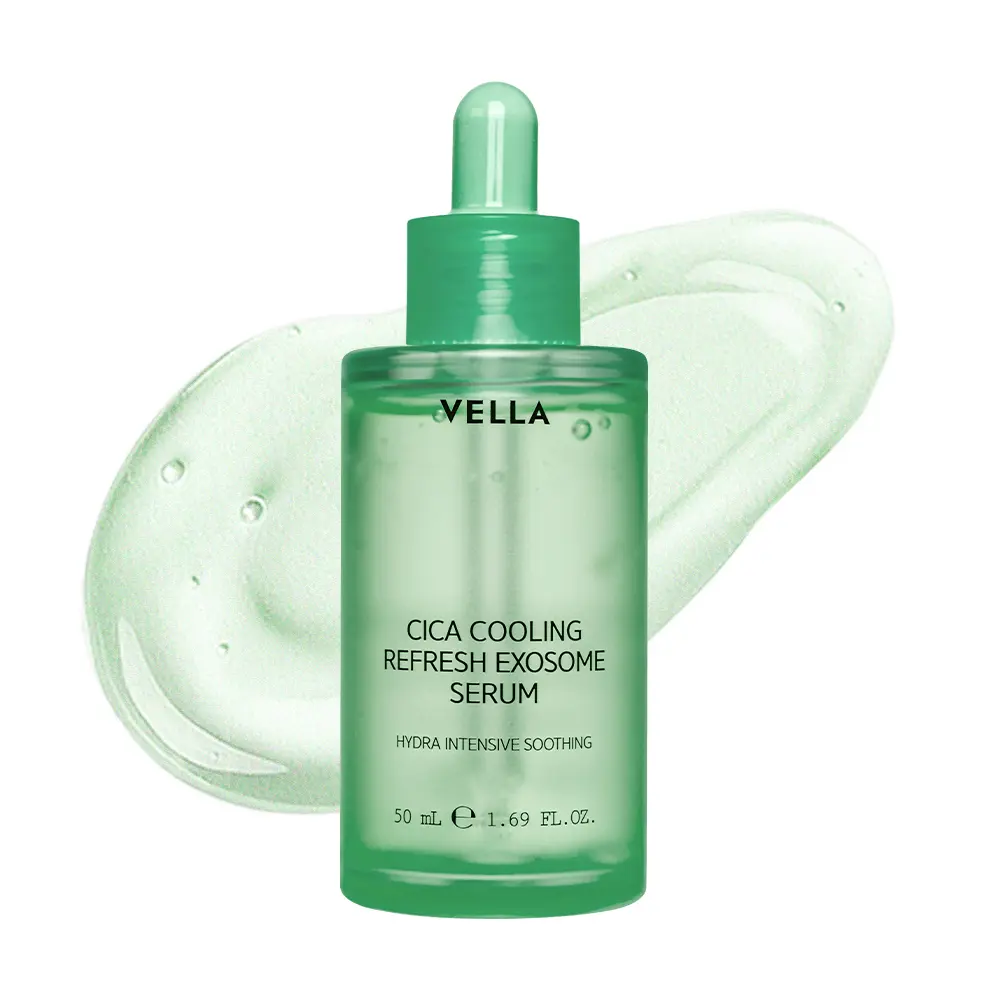 VELLA COSMETIC Cica Cooling Refresh Exosome Serum, K-Beauty Lightweight Serum with Cica Exosome, Centella Asiatica & AQUA TECA Complex, for Calm & Balanced Skin - All Skin Types, 1.69 fl oz (50 mL)