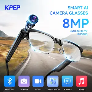 KPEP Smart AI Camera Glasses with 8MP Photochromic Lenses, Button Touch Adjustment for Travel Outdoor Adventures Hands-Free Photography 160+Languages Real-Time Translation Bluetooth Wireless Wearable Video Recording Summervibes, Mother's Day Gifts