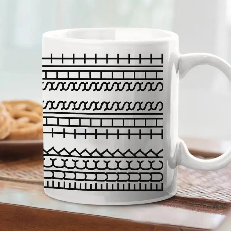 11 Oz Stylish Classic Stripes "Fuck This Shit" Ceramic Coffee Mug - Washable Drinkware, Humorous Office Gift Idea for Coworkers, Coffee Bar Decor