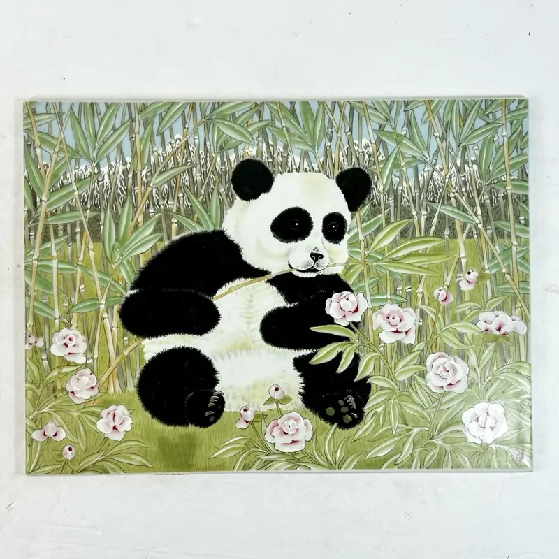 1982 Porcelain Tile Painting By Clarence Wilson