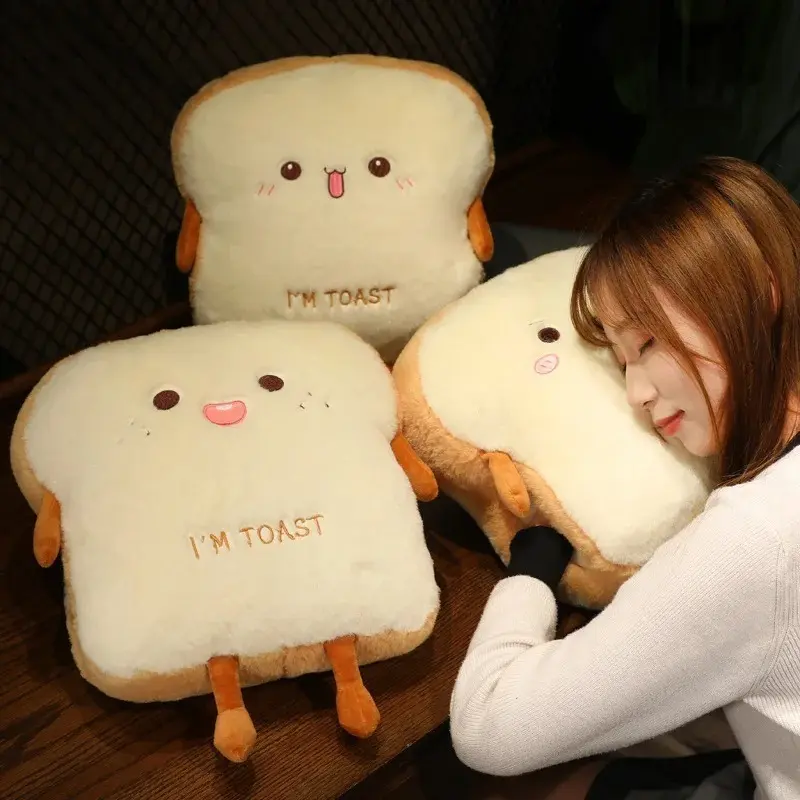 35cm Bread-Shaped Stuffed Toy - Cute Stuffies, Soft Simulation Toast Pillow, Warm Hand Cushion, Home Decor, Children's Birthday Gift, Soft Stuffed Animal