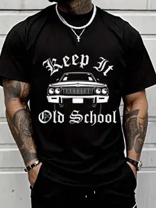 Keep It Old School T-Shirt, Lowrider Oldies Graphic Tee, Vintage Summer Street Style Shirt for Men