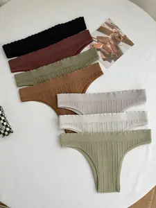 7-Pack Women's Seamless Triangle Bikini Bottoms, Multi-Color Set, Daily Wear Casual Underwear, Comfortable and Stylish Swimwear