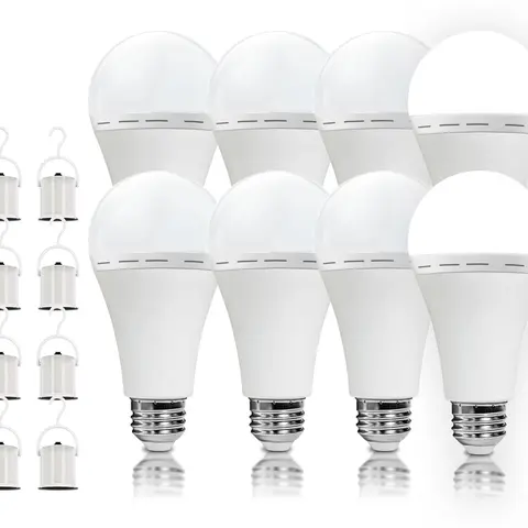 Emergency Rechargeable Light Bulbs, Long Lasting Power Outage Lights,12W 5000K Battery Backup Emergency Light Bulbs for Home Power Failure Hurricane