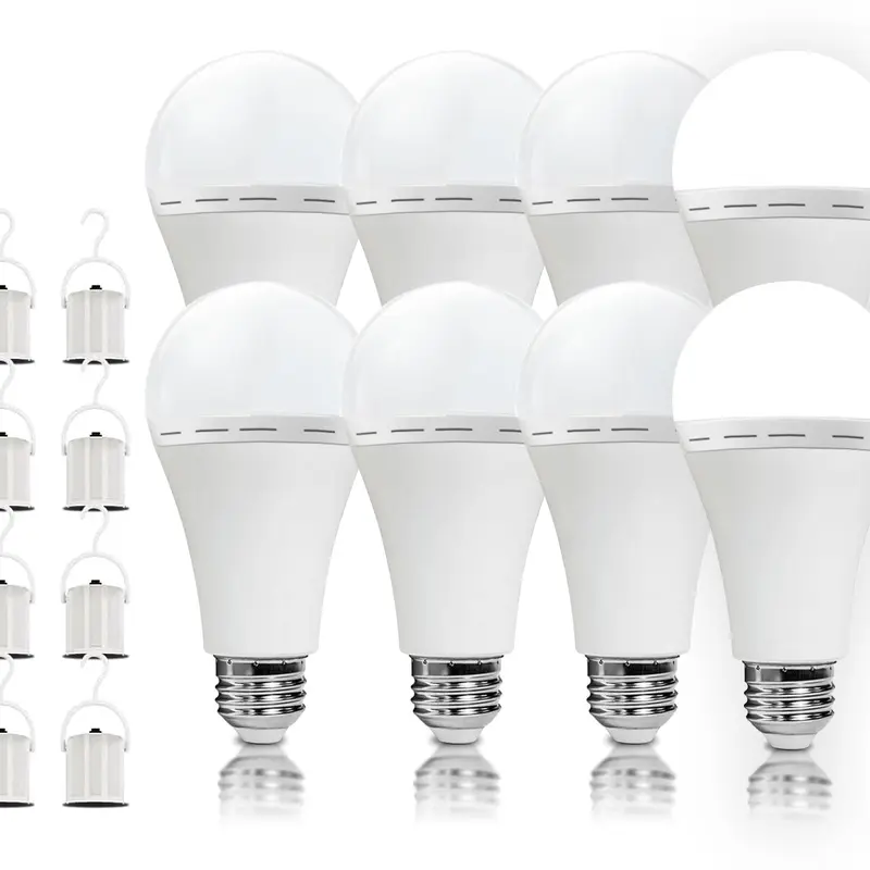 Emergency Rechargeable Light Bulbs, Long Lasting Power Outage Lights,12W 5000K Battery Backup Emergency Light Bulbs for Home Power Failure Hurricane