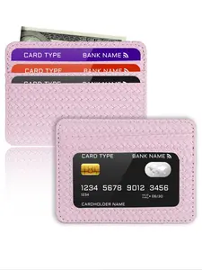 Minimalist Slim Credit Card Holder with Transparent Id Window, Card Slot, Small Pu Short Wallet for Women Men, Casual Trendy Versatile Daily Used Card Holder