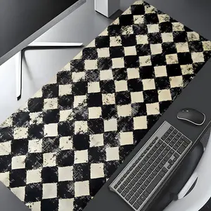 Black and White Checkered Design Extra Large Gaming Mouse Pad,Aesthetic Desktop Drotection Pad,Washable Rubber Pad Non-Slip Lock Edge Multi-Size Mouse Pad Suitable For Home Office,Good Gift for Family and friends,Desktop Accessory,Desk Accessories