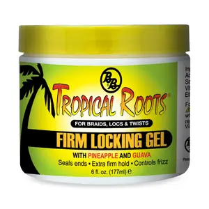 Bronner Bros Tropical Roots Firm Locking Gel - Loc & Twist Gel Ideal for Braids, Twists & Locs with Pineapple & Guava Extracts, Vitamins B5
