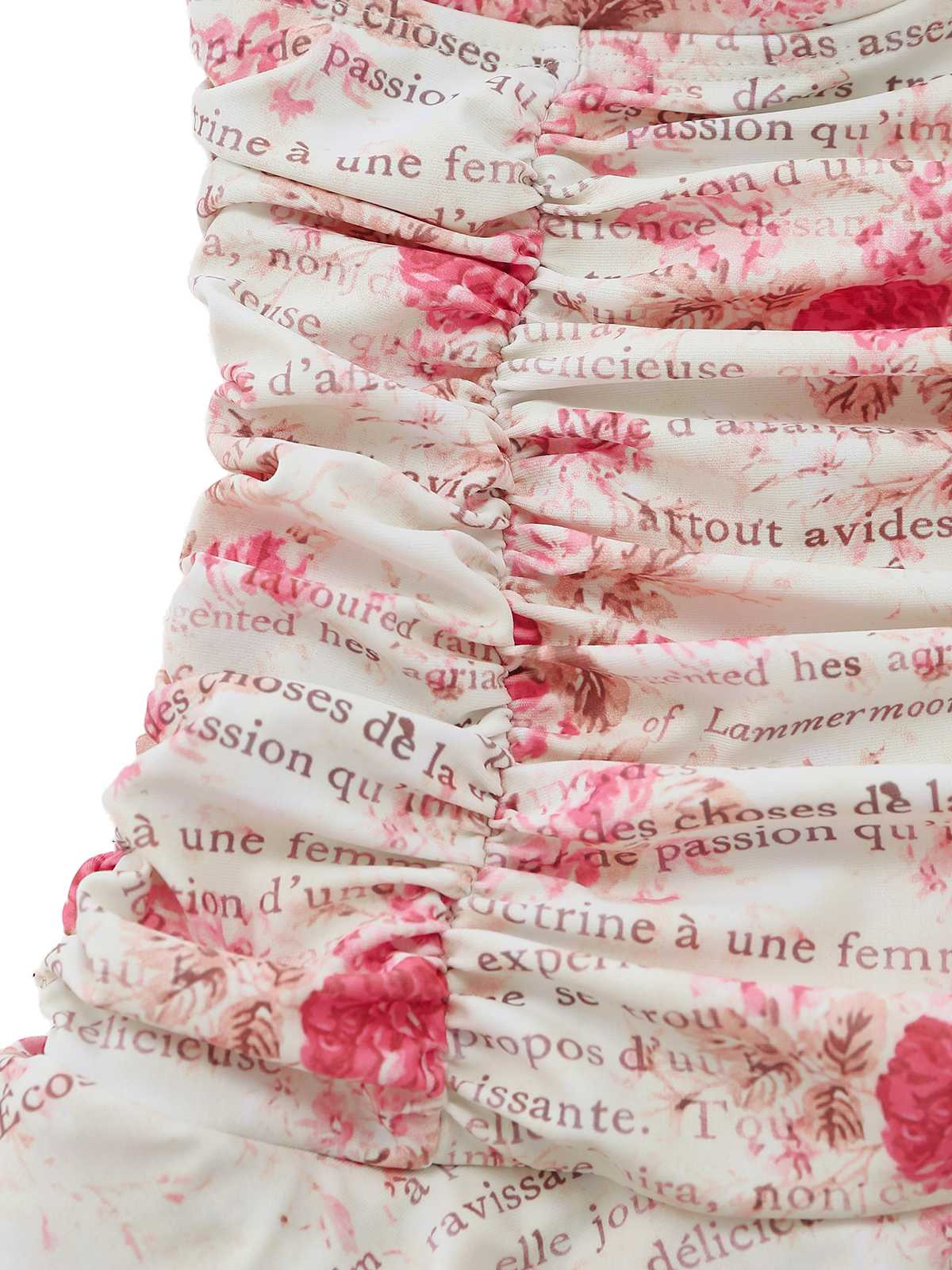 1950s Halter Roses Ruched Tummy Control Swimdress