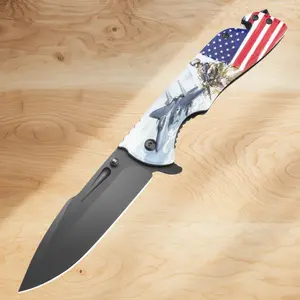 Folding knife outdoor stainless steel sharp tough tactical survival knife camping folding knife pocket self-defense knife fruit knife suitable for leisure camping hiking picnic men's gift