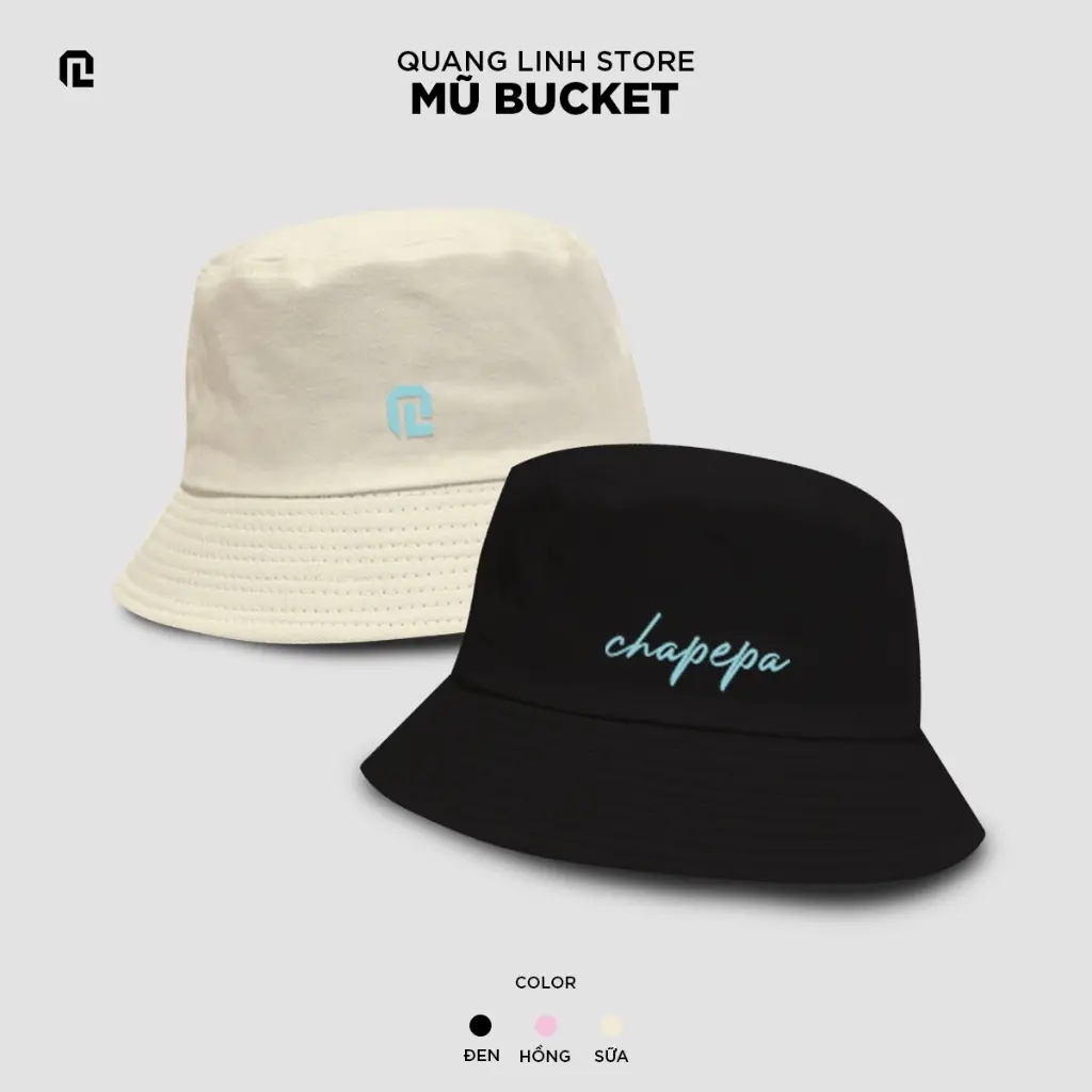 Mũ Bucket QL 4 chiều Chapepa, Ql, Team Châu Phi, QL, Nón tai bèo Kaki Pangjin 100% Cotton - Quang Linh Store