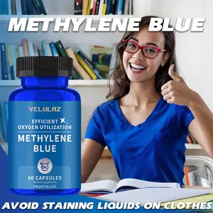 Methylene Blue Capsules (USP Grade) - Supplement ,Pharmaceutical Grade, 60 Capsules,  Laboratory Tested, Non-GMO & Vega 2-month pack Healthcare Fitness Vitamin