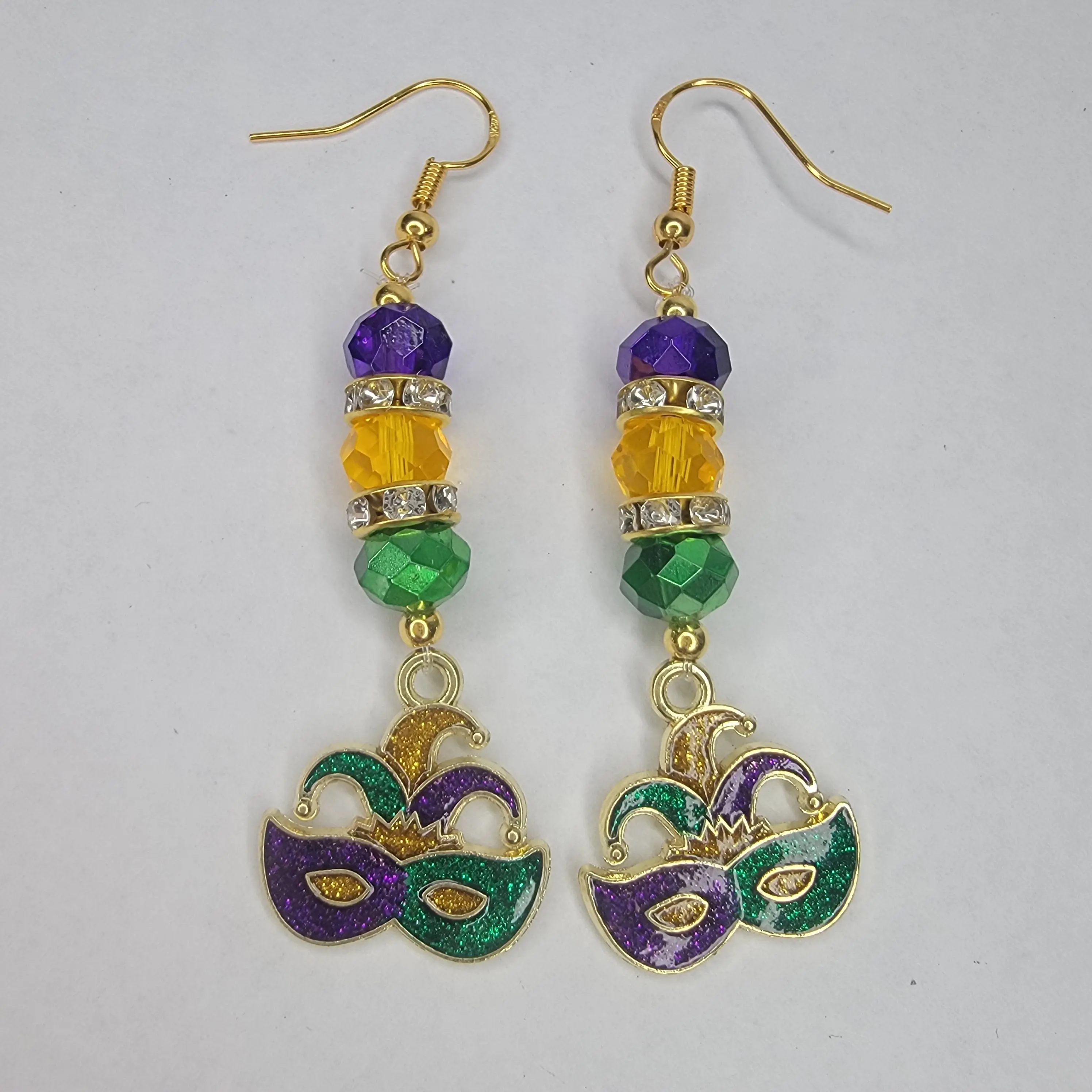 Handmade Mardi Gras Mask Earrings