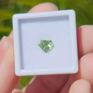 Green Tourmaline Shield Cut 1 Carat Facet