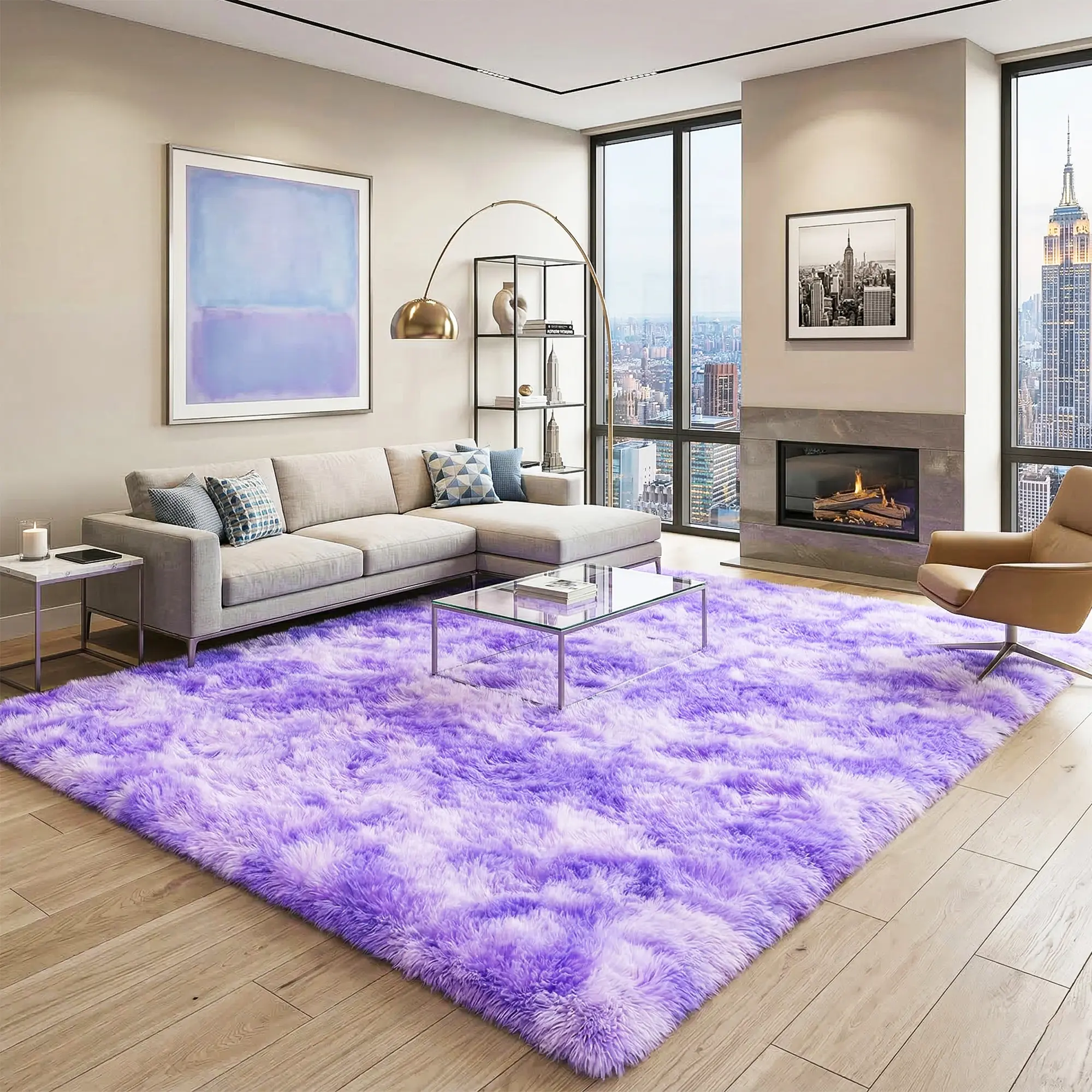 COLLA Super Soft Area Rugs For Living Room, Fluffy Furry Shaggy Area Rug, Upgrade Non-Slip Rectangular Carpet, Soft Throw Rug For Bedroom, Home Decor Aesthetic