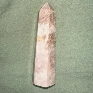 Medium Pink Amethyst Tower with druzy Natural Healing Stone for Home Decor and Crystal Collection