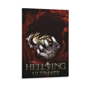 Hellsings Ultimate Manga Anime Poster. Room Aesthetics Decor.  Wall Art Canvas Posters. Gifts for Anime Lovers. Poster Canvas Wall Art For Bedroom Decor Bar Office Room Decor Gift
