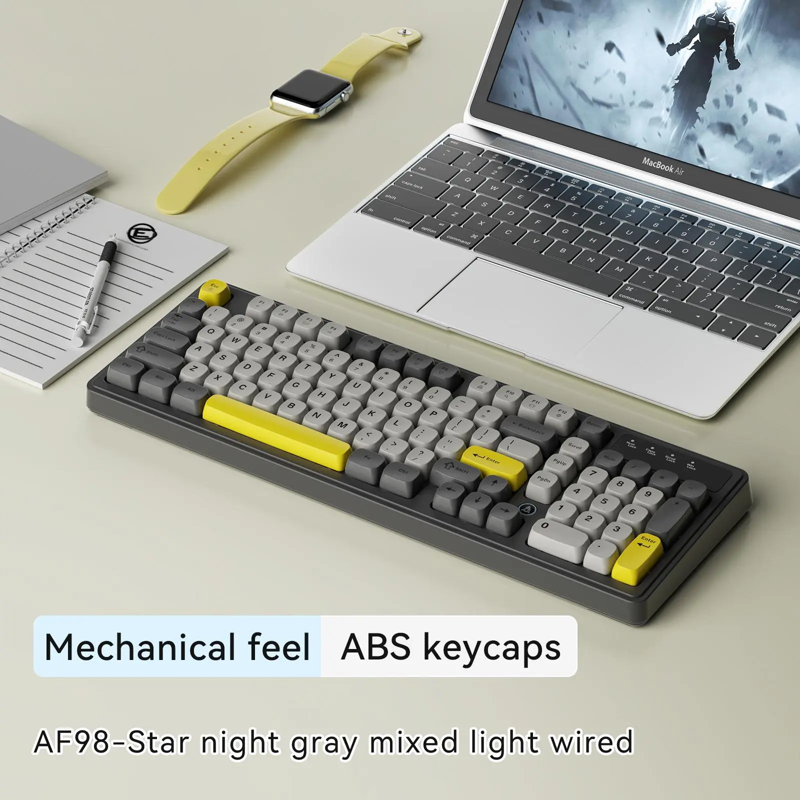 AJAZZ AF98 wired membrane keyboard tea switch mechanical feel