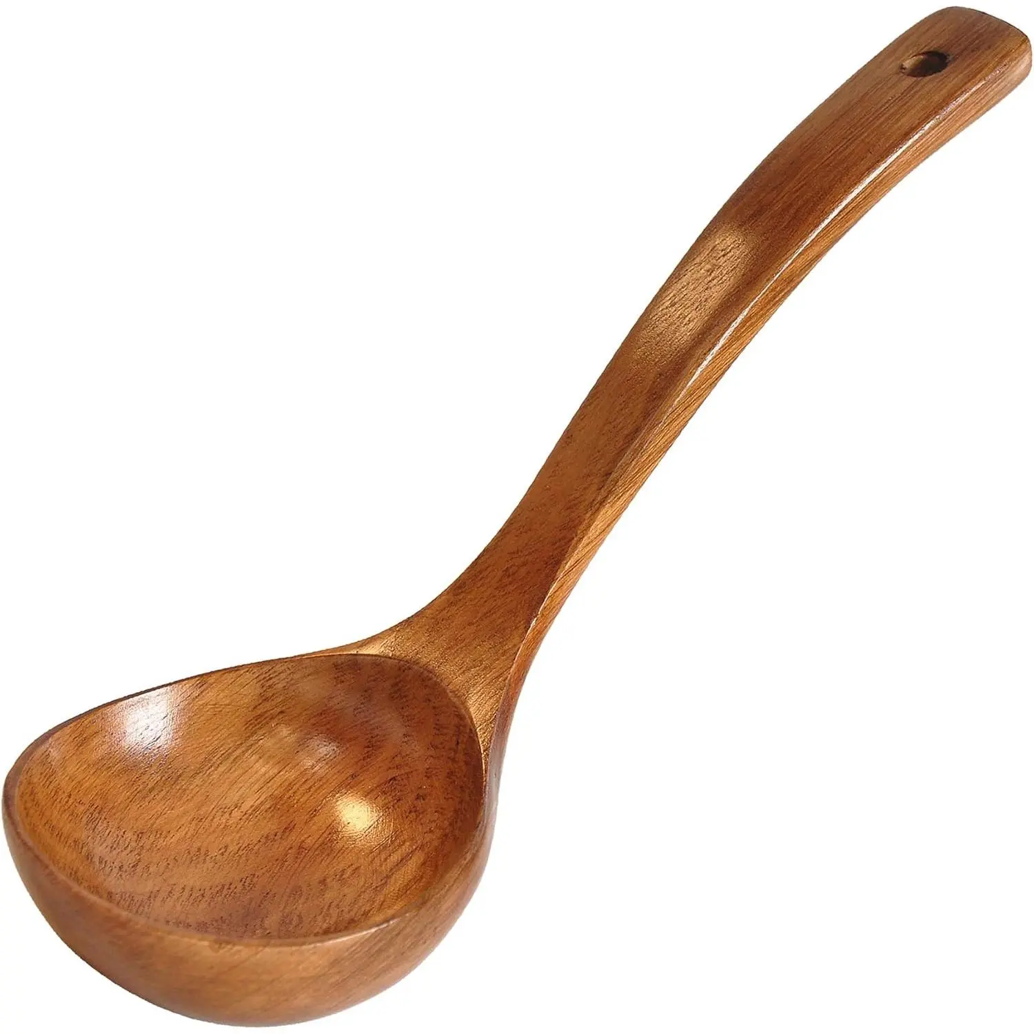 Wooden Ladle. Long Handle Ladle Utensils for Soup.Handmade Kitchen Cookware (Ladle)