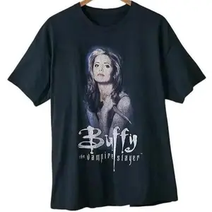 [SALE UP TO 30%] 90s Black Buffy The Vampire Slayer T-Shirt basic black graphic tee