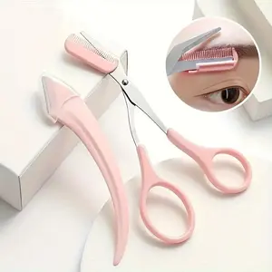 Achieve Salon-Quality Brows At Home! 2-Piece Stainless Steel Eyebrow Trimmer & Scissors with Comb – Beginner-Friendly Precision Shaping Kit for Perfect Arch, Must-Have Beauty Tool for Women & Men