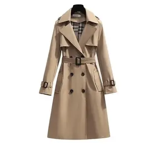 High Quality Trench Coat for Women Mid Length 2025 Korean Version New Popular British Vintage Coat