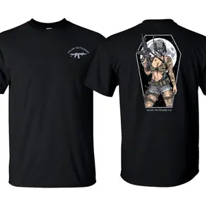 Armed Guardian Angel Shirt – Tactical Girl Graphic Tee, Made from cotton-polyester blend, this classic style is comfortable for layering.