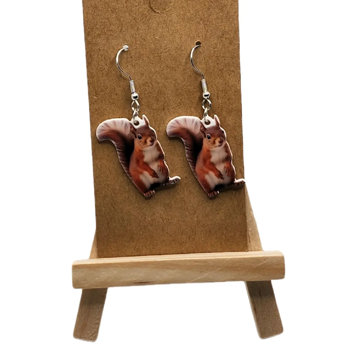 Women's Cute Squirrel Animal Ear Earrings, Universal Size Casual Daily Fashion Accessories, Whimsical Costume Jewelry (Note: Choking hazard is a small ball), One Size