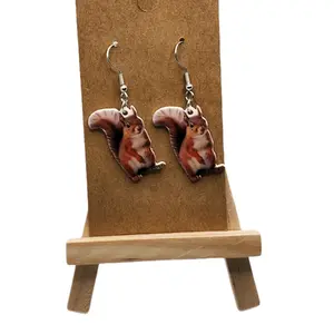 Cute Squirrel Hook Earrings for Women Animal Design Fashion Accessories Fun Playful Whimsical Jewelry