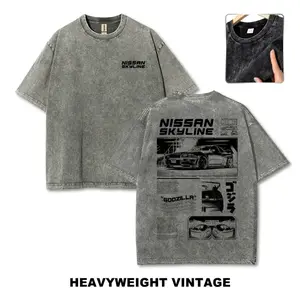 90s Vintage JDM Godzilla Sports Car Graphic Tee Classic Retro Streetwear Oversized T Shirt Casual Daily Wear Holiday Vacation Trendy Fashion Top For Men