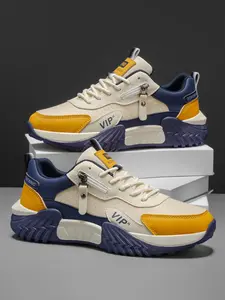 Men's Fashion Sport Shoes with Vip Letter Design, Casual Low Top Sneakers, Trendy Fashion Sneaker, Striped Pattern, PVC Sole, Perfect for Outdoor Activities