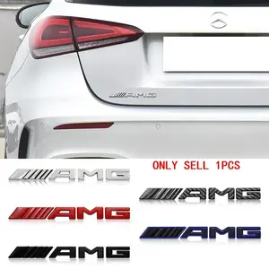 1pcs 3D ABS AMG Logo Emblem Car Rear Trunk Badge Decal Letters Sticker Decoration For Mercedes Benz AMG A B C E G CLA W211 W203 W204 W205 W210 W124 W176 W177 W212 W213 Accessories