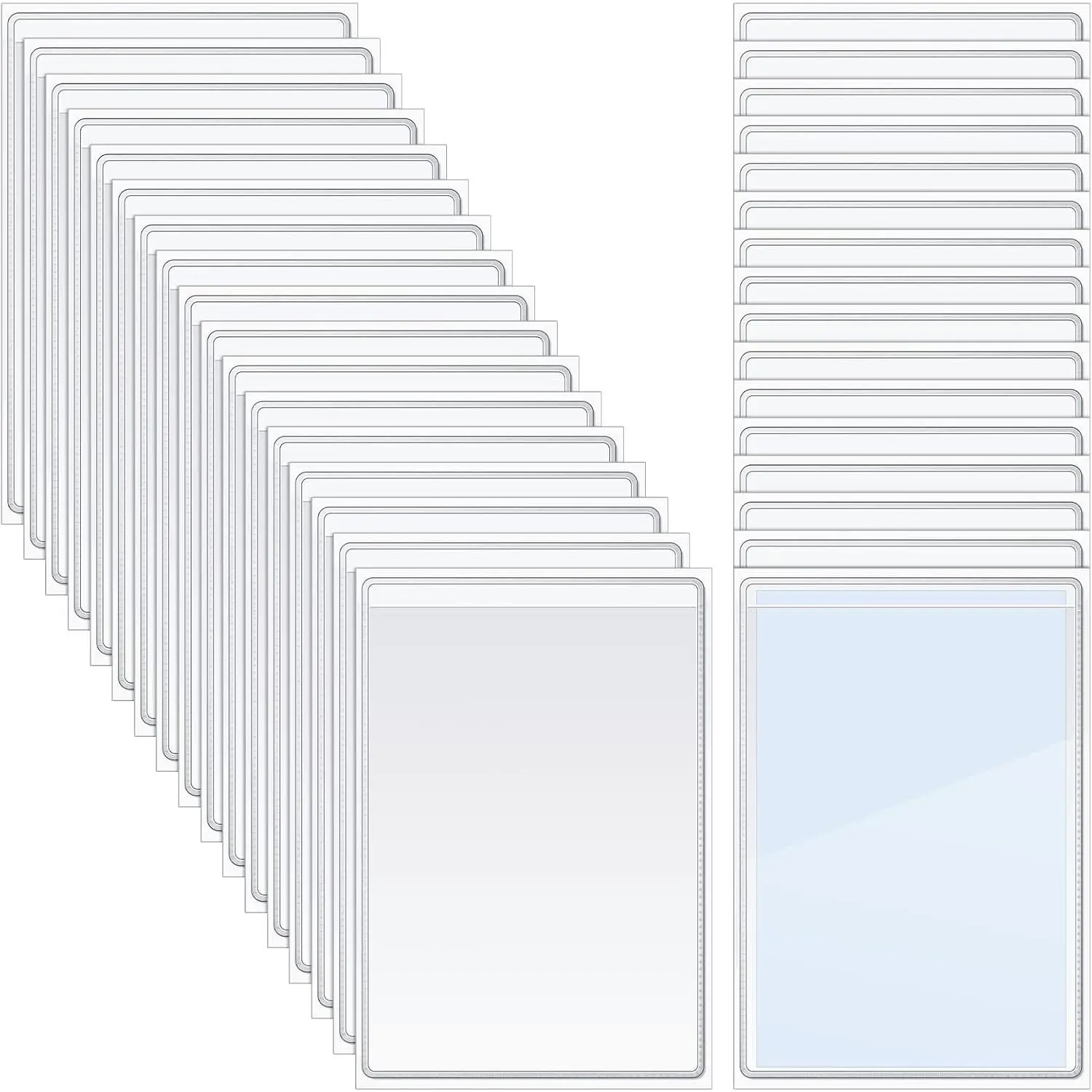 60 Pcs 5 x 8 Inch Self Adhesive Shop Ticket Holders Clear Plastic Sleeves Adhesive Labeling Pockets Job Ticket Holders Work Order Peel Stick Display Pockets for Office Planners Document Card