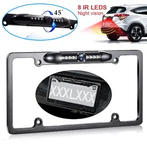 License Plate Backup Camera,HD Night Vision Reverse Camera with 8 LED,170° Wide Angle IP67 Waterproof Car Rear View Camera Fits Car Truck SUV RV with US License Plates
