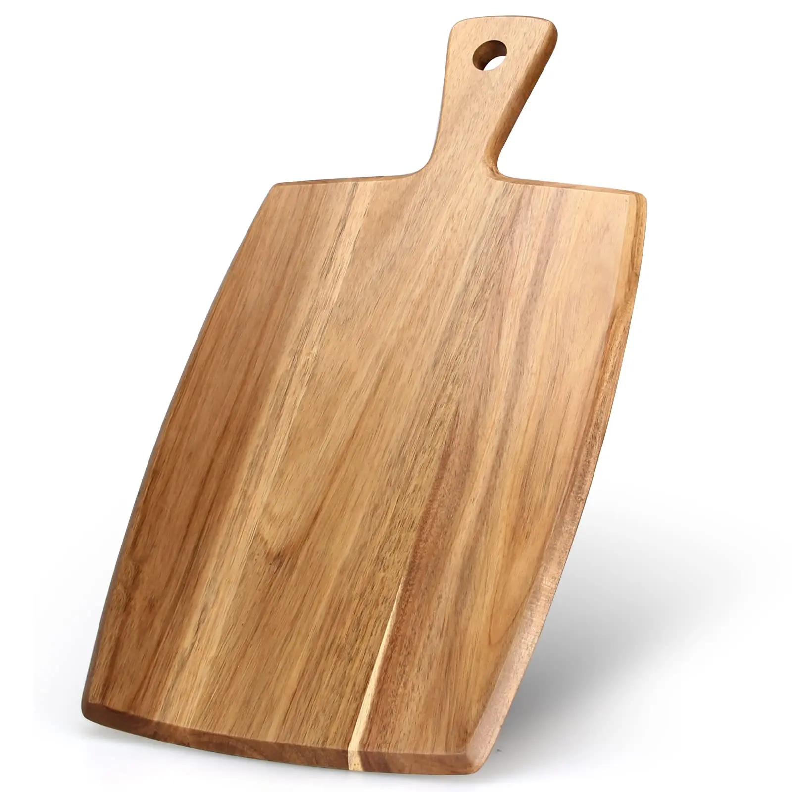 Wood Board With Handle Wooden Charcuterie Kitchen Chopping Boards For Bread Meat Fruit Cheese Serving Butcher Block Carving  17" X 10"
