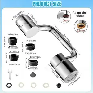 1080° Swivel Waterfall Faucet Extender - Universal Solid Brass Sink Aerator | Anti-Splash & 2-Mode Spray | Easy Install Bathroom & Kitchen Gadget