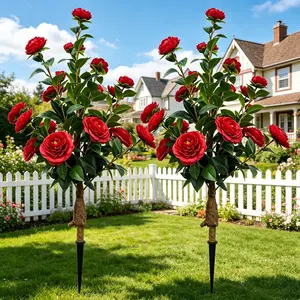 2 Pieces 3-inch Artificial Camellia Potted Plants, UV-resistant and fade-resistant evergreen shrubs, perfect for decorating indoors, outdoors, gardens, porches and backyards.