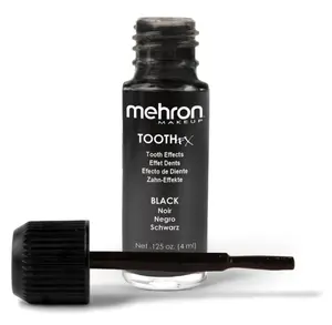 Mehron Makeup Tooth FX Black | Temporary Tooth Paint | Perfect for Creating Black Out Teeth Makeup, Rotten & Missing Teeth | SFX for Halloween, Cosplay, & Theater .125 oz (4 ml) | Made in the USA