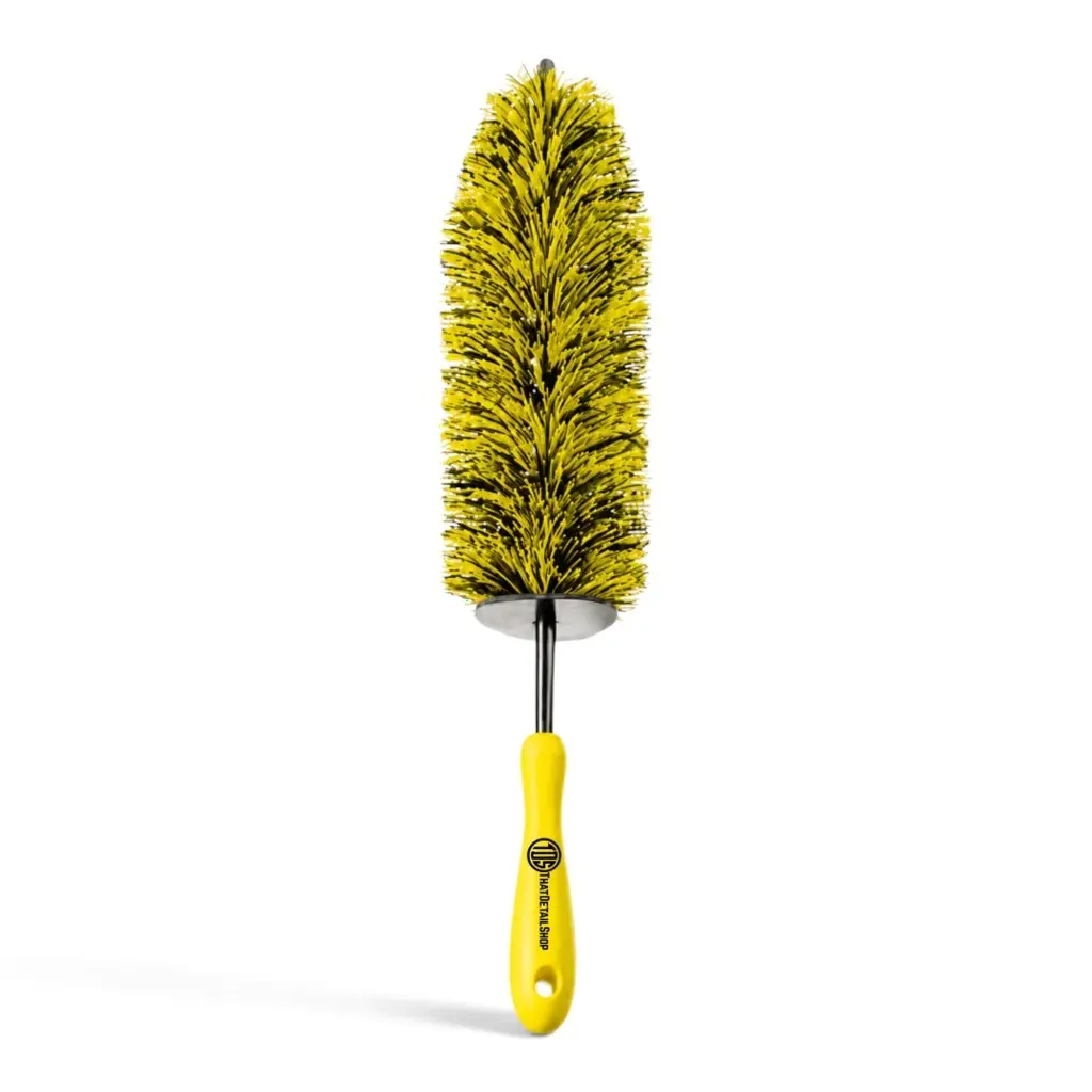 TDS Barrel Brush with Handle, Car Detailing Products for Exterior Wheel Cleaning, Useful for Agitation Around Textured, Tight or Heavily Soiled Areas, Boosts Detailer Control, Reaches Towel/Mitt-Inaccessible Spots
