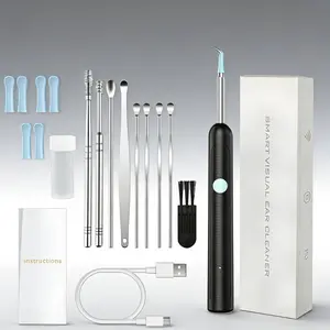 Earwax Removal Tool Set with Camera - Portable 360° Wide Angle Ear Cleaner with Type-C Rechargeable, Waterproof Ear Cleaning Tool for iPhone and Android Phones, Christmas Gift, Winter Gift Set, New Year Gift, Stocking Fillers canal hd visual scope clean