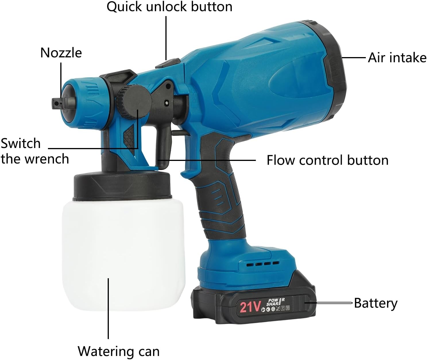 Cordless spray gun, rechargeable electric spray gun, long-distance spraying, 3 spraying modes, spray gun kit, suitable for furniture, walls, ceilings, doors, home DIY painting, etc.